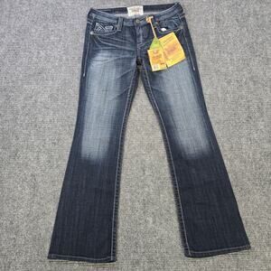 Big Star Liv Womens 31R Blue Low Rise Bootcut Studded Pocket NWT